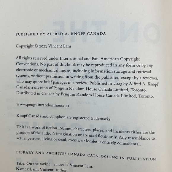 Vincent Lam 'On the Ravine' hardcover Book - Picture 7 of 11